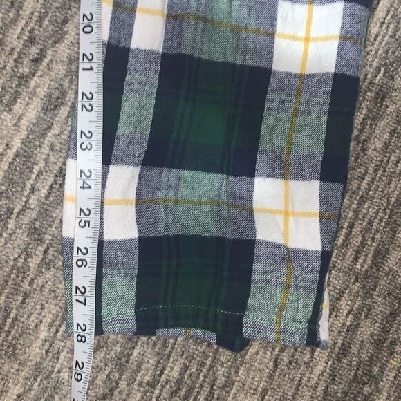 Old Navy Mens Size Large Drawstring Waist Pajama Lounge Pants Green White Plaid - Picture 5 of 6